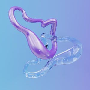 Abstract depiction of female reproductive organs.